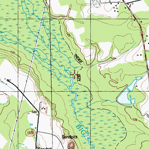 Topographic Map of Gallberry Swamp, NC