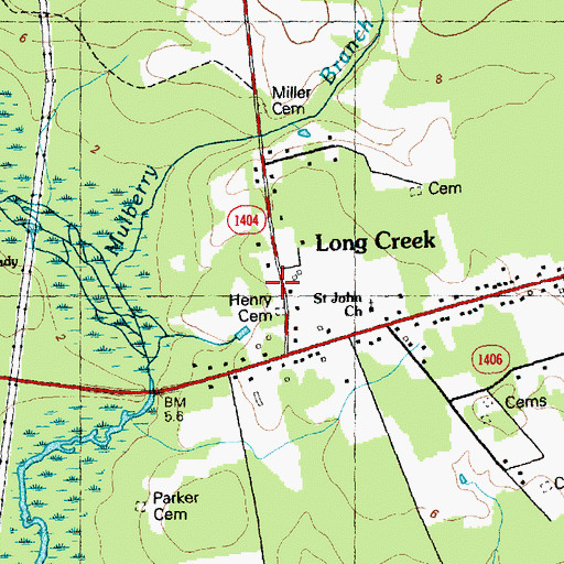 Topographic Map of Garrisons Cemetery, NC