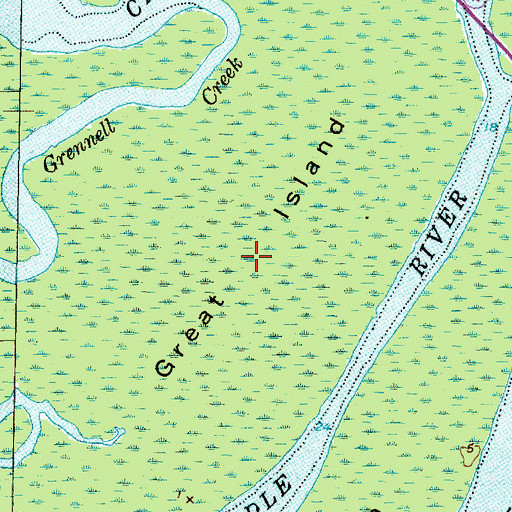 Topographic Map of Great Island, NC