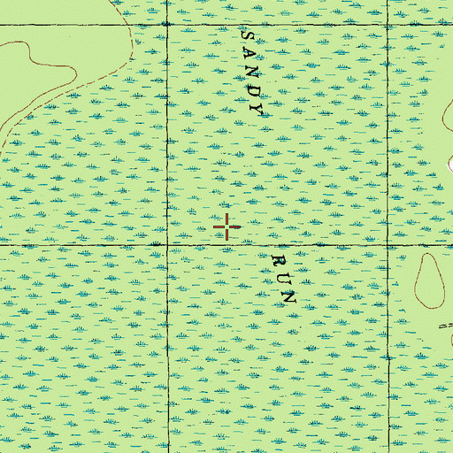 Topographic Map of Great Sandy Run Pocosin, NC
