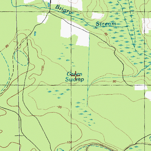 Topographic Map of Green Swamp, NC