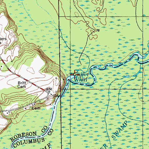 Topographic Map of Griffin Whirl, NC