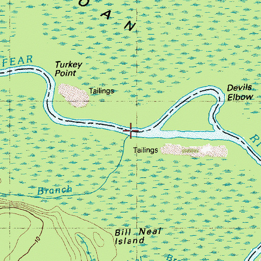 Topographic Map of Grist Mill Branch, NC