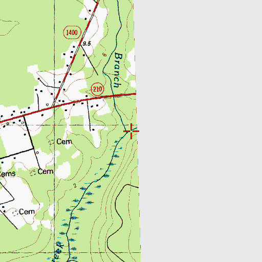 Topographic Map of Guffords Branch, NC