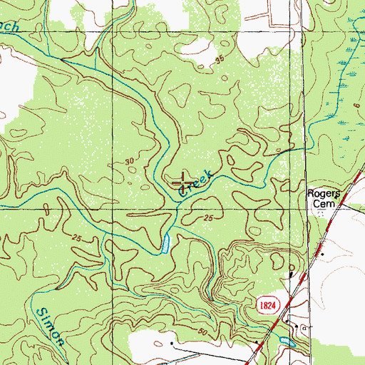 Topographic Map of Hall Branch, NC