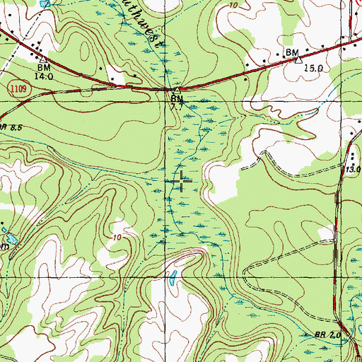 Topographic Map of Harris Creek, NC