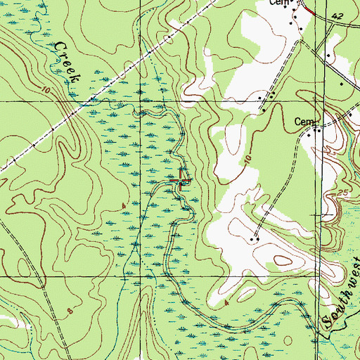 Topographic Map of Haws Run, NC