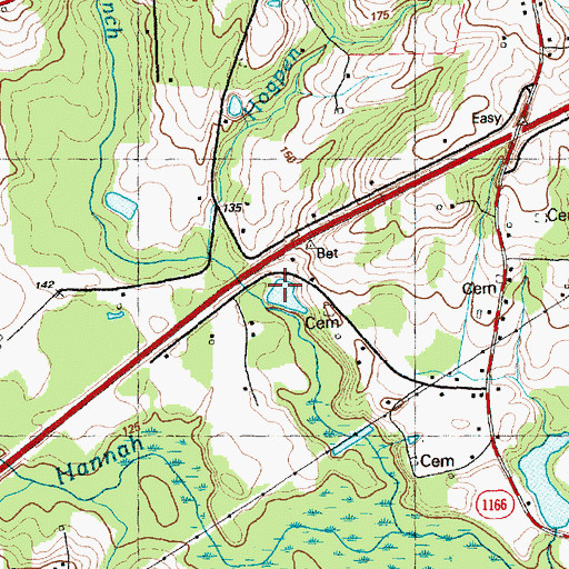 Topographic Map of Hogpen Branch, NC