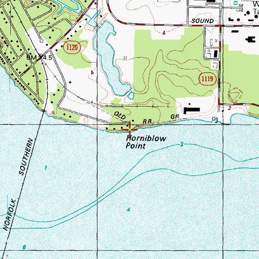 Topographic Map of Horniblow Point, NC