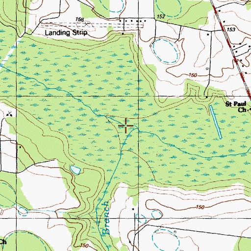 Topographic Map of Horse Branch, NC