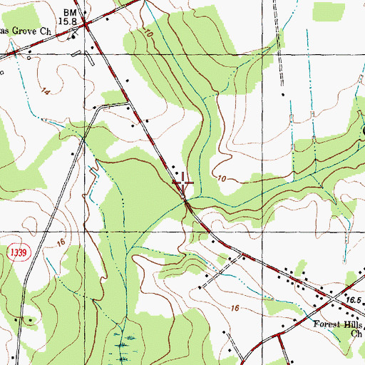 Topographic Map of Horse Branch, NC
