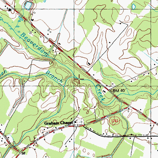 Topographic Map of Horsepen Branch, NC