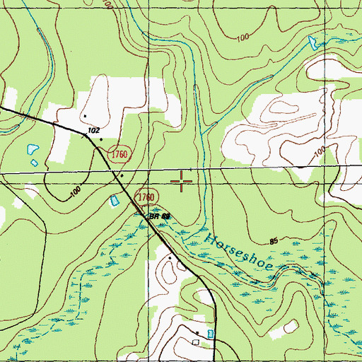 Topographic Map of Horseshoe Swamp, NC