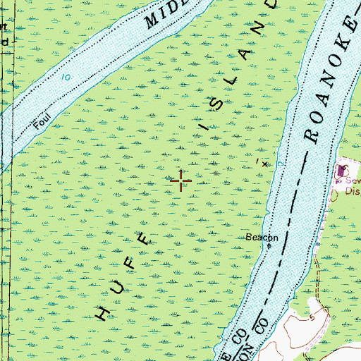 Topographic Map of Huff Island, NC
