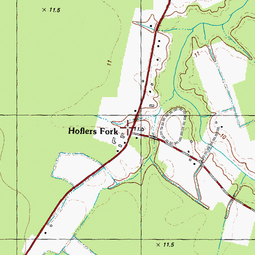 Topographic Map of Hoflers Fork, NC