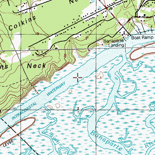 Topographic Map of Intracoastal Waterway, NC