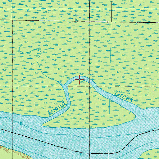 Topographic Map of Island Creek, NC
