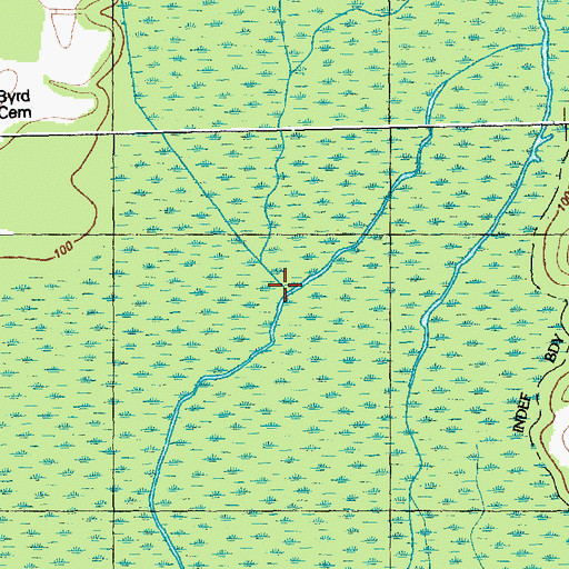 Topographic Map of Jackson Swamp, NC