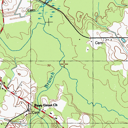 Topographic Map of Johns Branch, NC