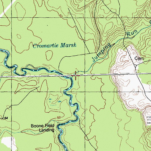 Topographic Map of Jumping Run Creek, NC