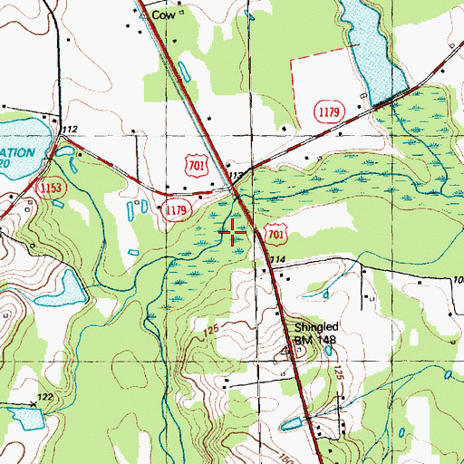 Topographic Map of Juniper Swamp, NC