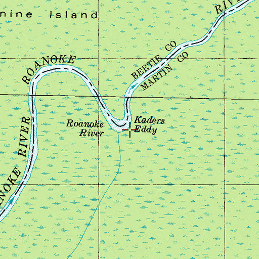 Topographic Map of Kaders Eddy, NC