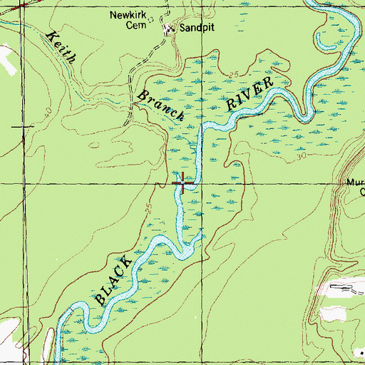 Topographic Map of Keith Branch, NC