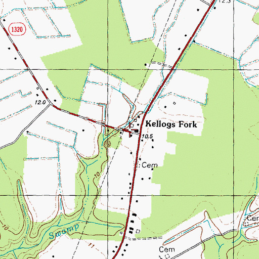 Topographic Map of Kellogs Fork, NC