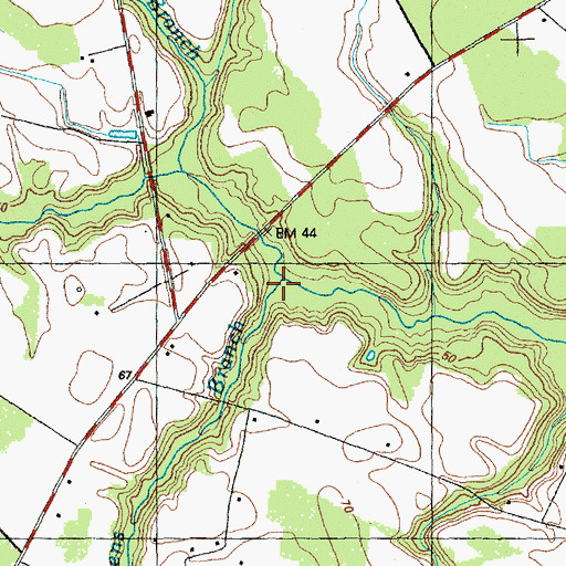 Topographic Map of Kitchens Branch, NC