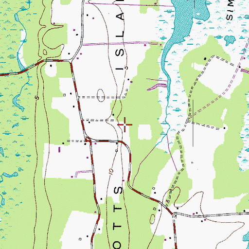 Topographic Map of Knotts Island, NC