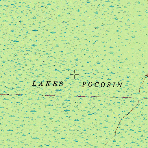 Topographic Map of Lakes Pocosin, NC