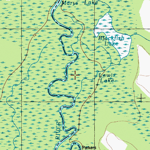 Topographic Map of Lewis Lake (historical), NC