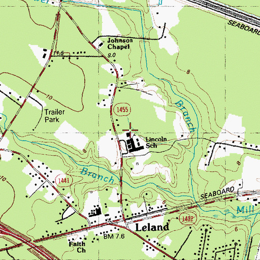 Topographic Map of Lincoln High School, NC