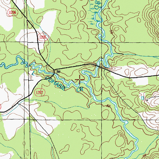 Topographic Map of Little Coharie Creek, NC