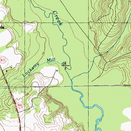 Topographic Map of Lockamy Mill Branch, NC