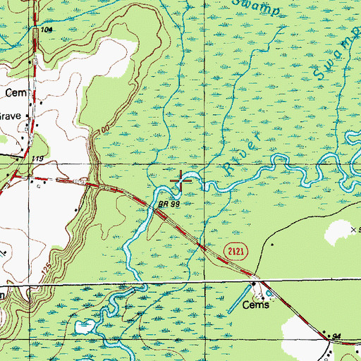 Topographic Map of Long Branch, NC
