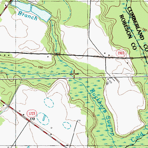 Topographic Map of Long Branch, NC