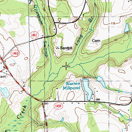 Topographic Map of Long Branch, NC