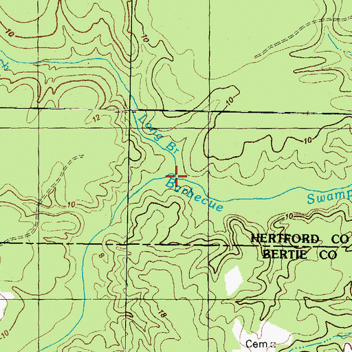 Topographic Map of Long Branch, NC