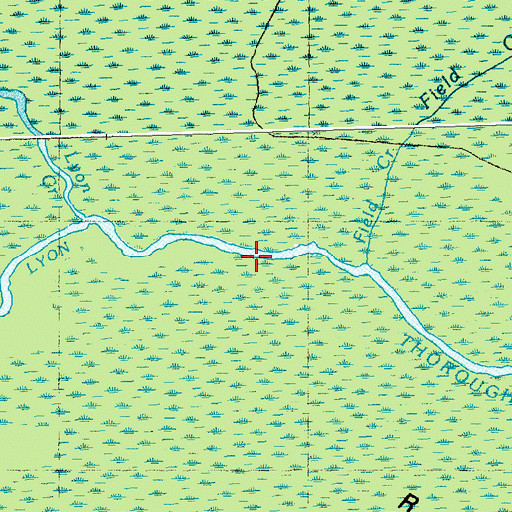 Topographic Map of Lyon Thorofare, NC