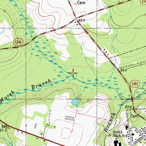 Topographic Map of Marsh Branch, NC
