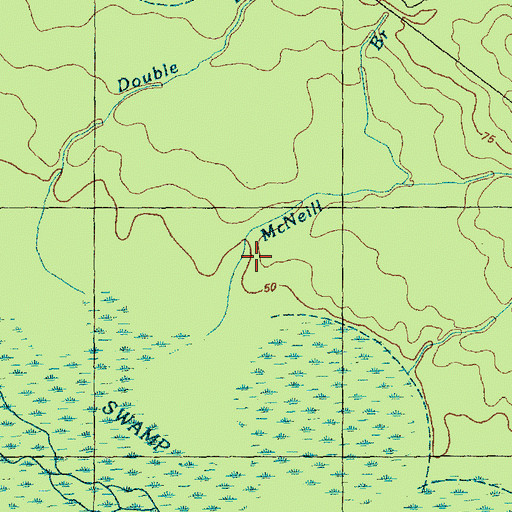 Topographic Map of McNeill Branch, NC