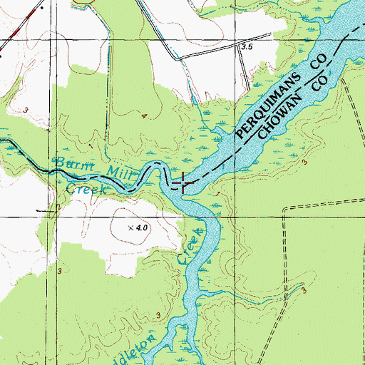 Topographic Map of Middleton Creek, NC