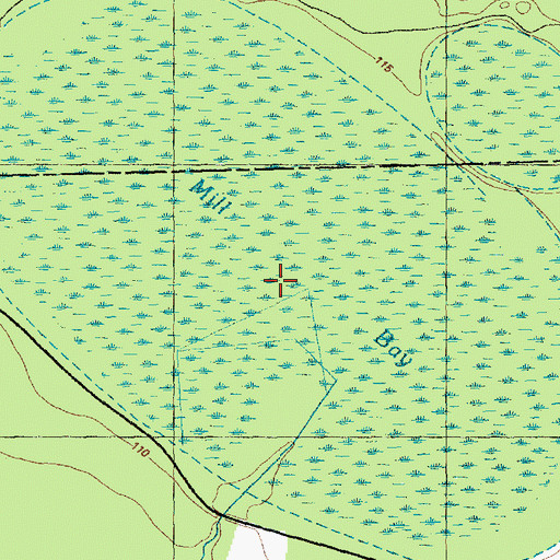 Topographic Map of Mill Bay, NC