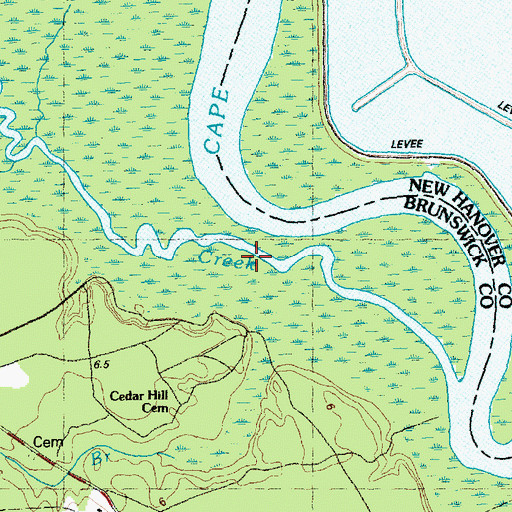 Topographic Map of Mill Branch, NC