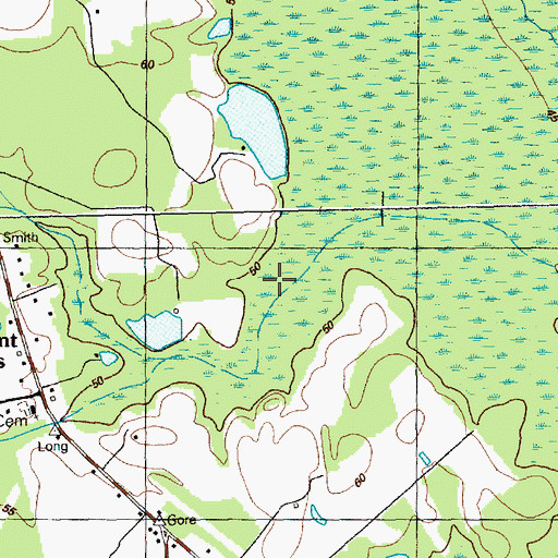 Topographic Map of Mill Branch, NC
