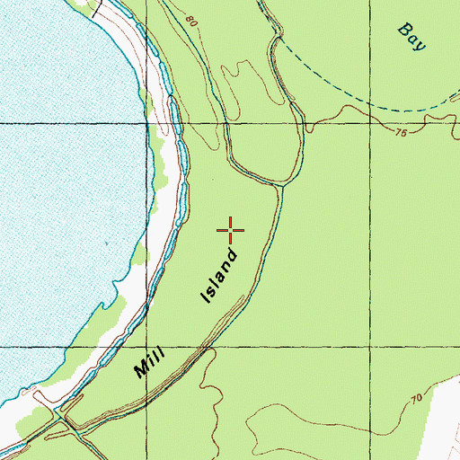 Topographic Map of Mill Island, NC