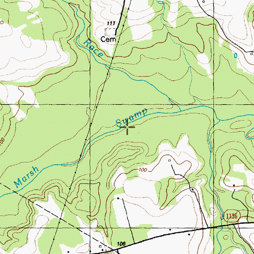 Topographic Map of Mill Race, NC