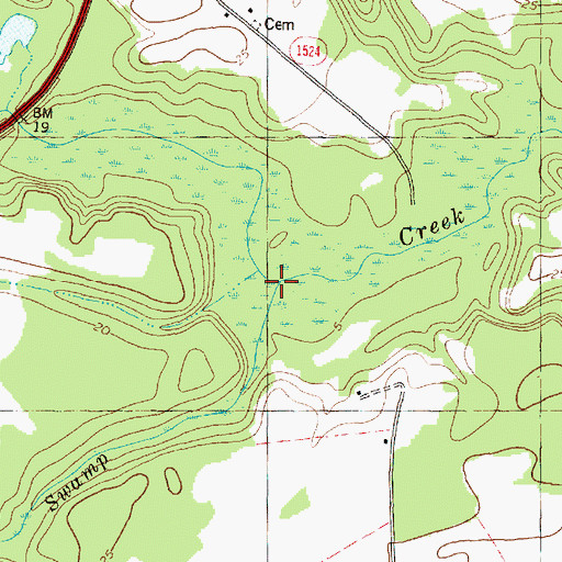 Topographic Map of Mill Swamp, NC