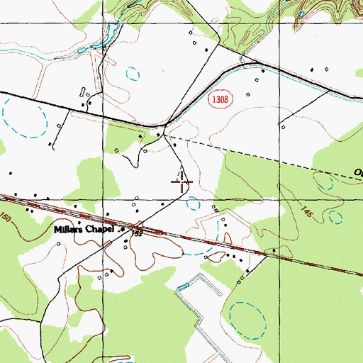 Topographic Map of Miller Chapel (historical), NC